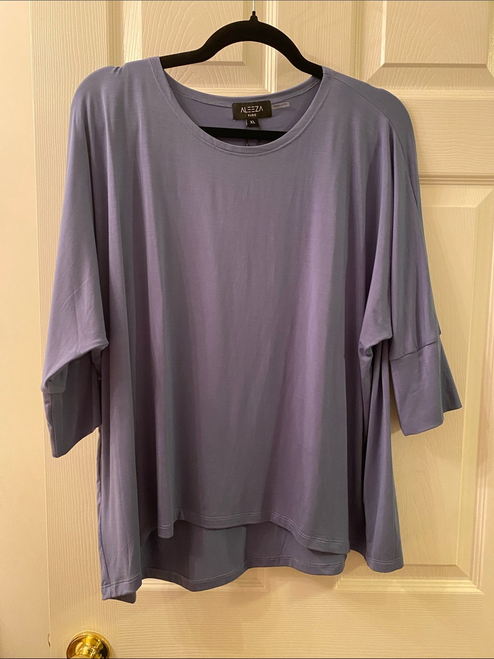 Aleeza Women's Lilac Relaxed Crew Neck Tunic Top